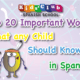 Top 20 Important Spanish words for kids