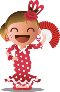 a child dressed as a flamenco dancer