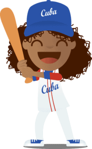 Cuban girl playing baseball