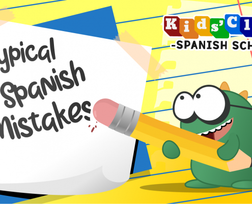 a lizard holding a pencil and erasing a text about our blog about typical mistakes when speaking Spanish as a foreign language